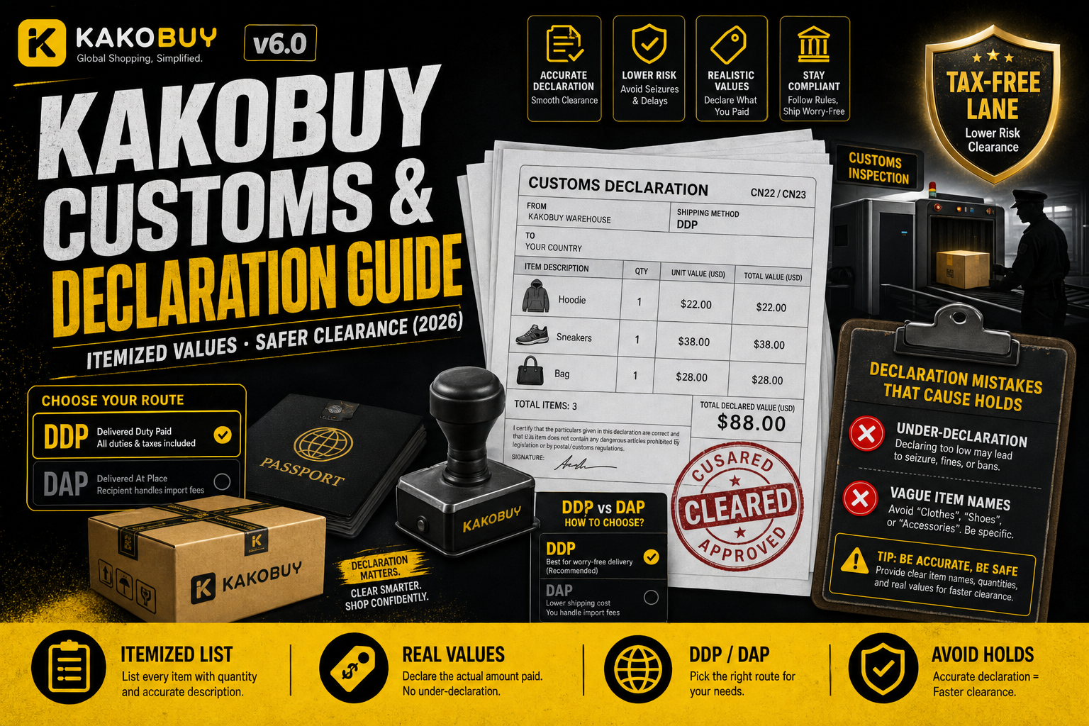 Kakobuy Customs & Declaration Guide for Spreadsheet Hauls (2026)